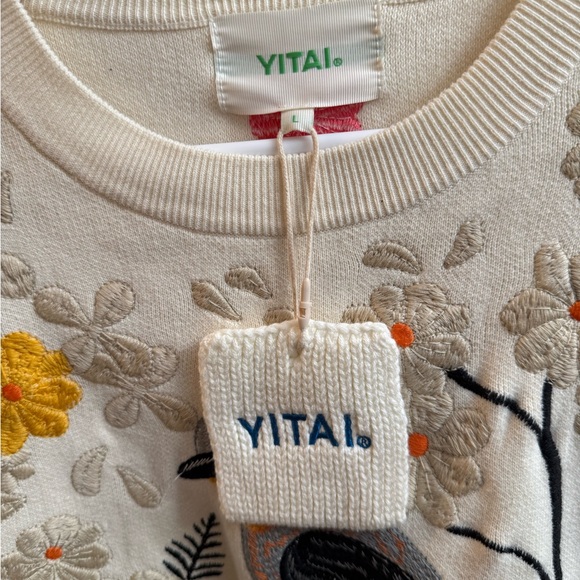 Yitai Mille Fleurs Embroidery Sweater Large NWT - Picture 6 of 15